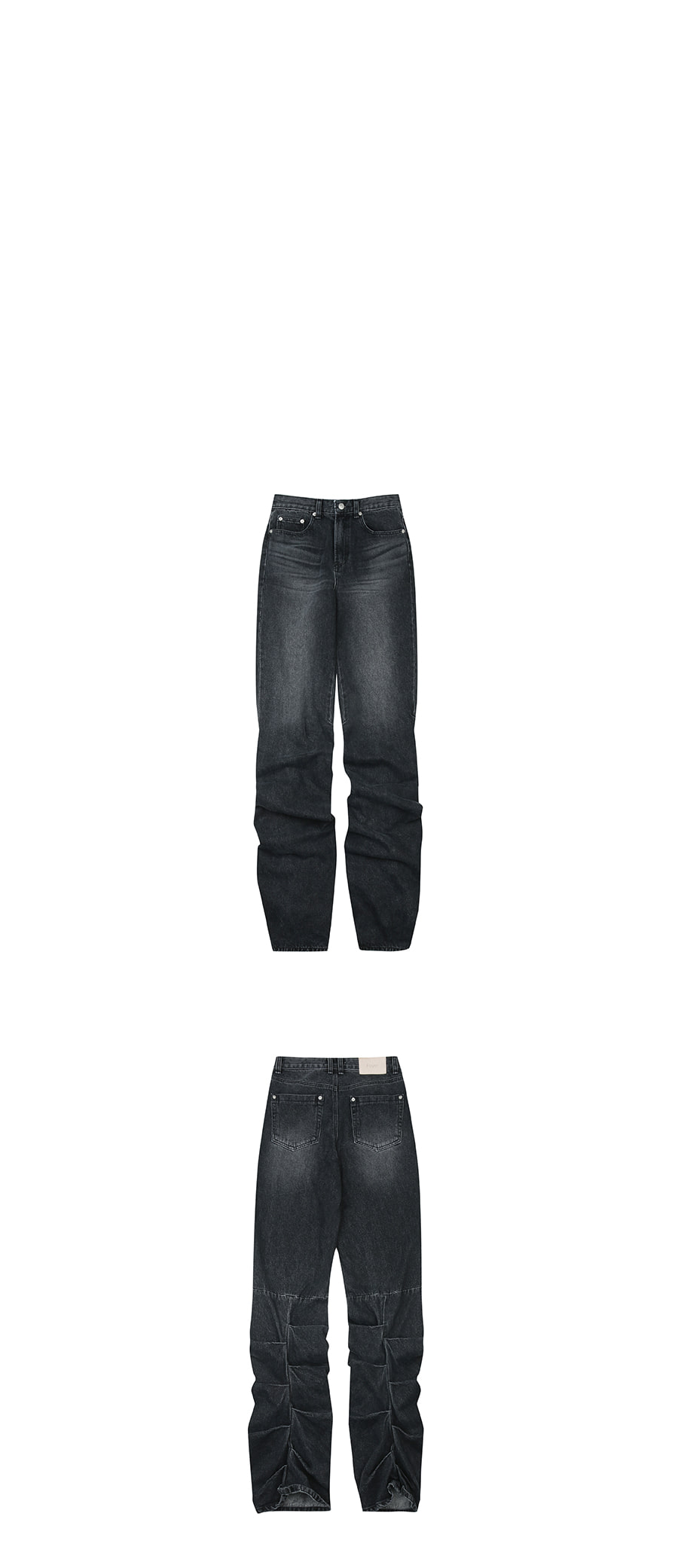 포이어(FOYER) Pintuck Straight Jeans Black